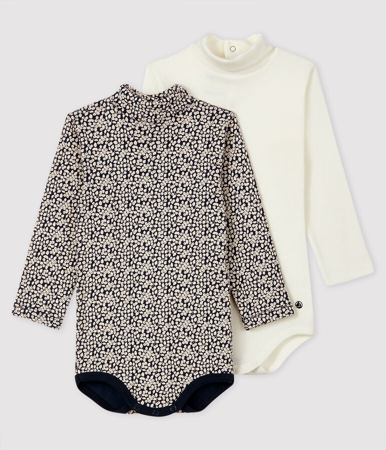 Confezione da 2 body lunghi beb&egrave; femmina multicolore