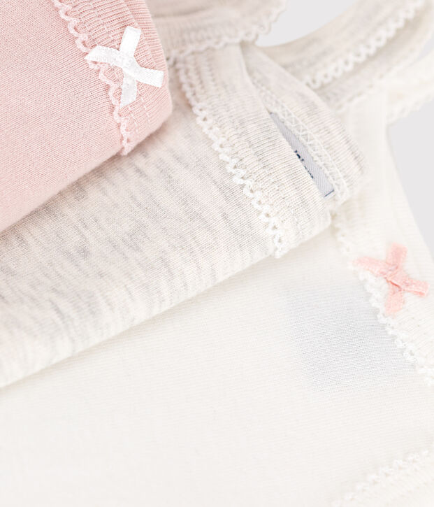 Set da 3 body con spalline in cotone tinta unita neonato multicolore