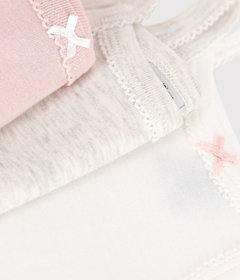 Set da 3 body con spalline in cotone tinta unita neonato multicolore