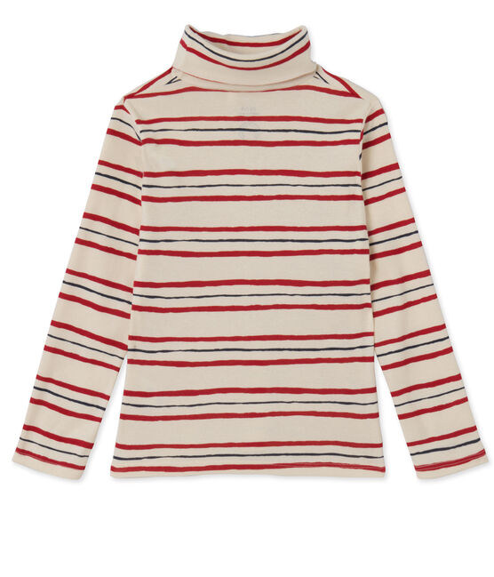Sous-pull ragazza Petit Bateau & Ines de la Fressange Paris beige COQUILLE/bianco MULTICO