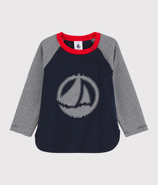 T-shirt colorblock bebè maschio blu SMOKING/bianco MARSHMALLOW