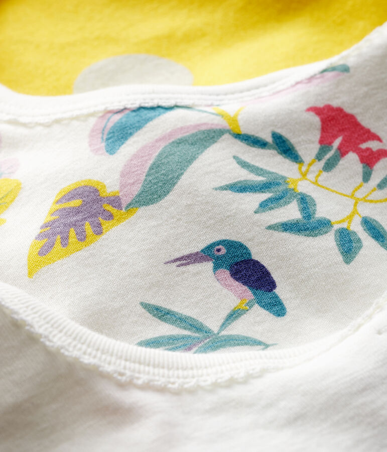 Lotto da 3 bavaglini beb&egrave; femmina a costine variante 1