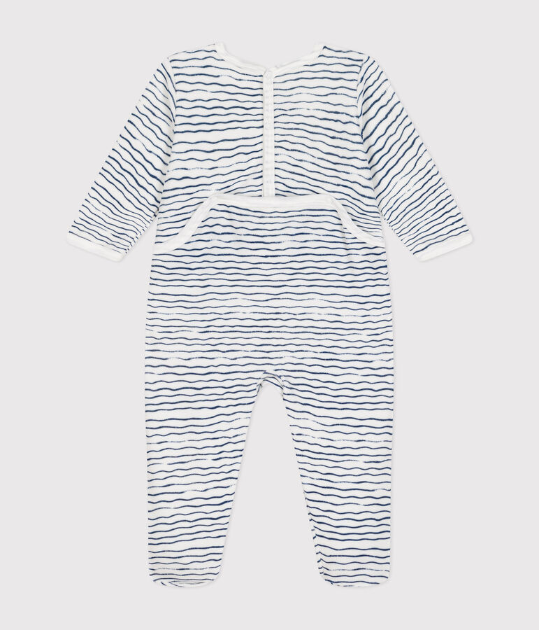 Dors bien en velours b&eacute;b&eacute; bianco/blu