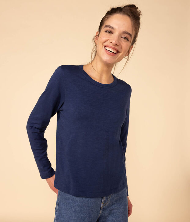 T-shirt LE DROIT girocollo in cotone Donna blu