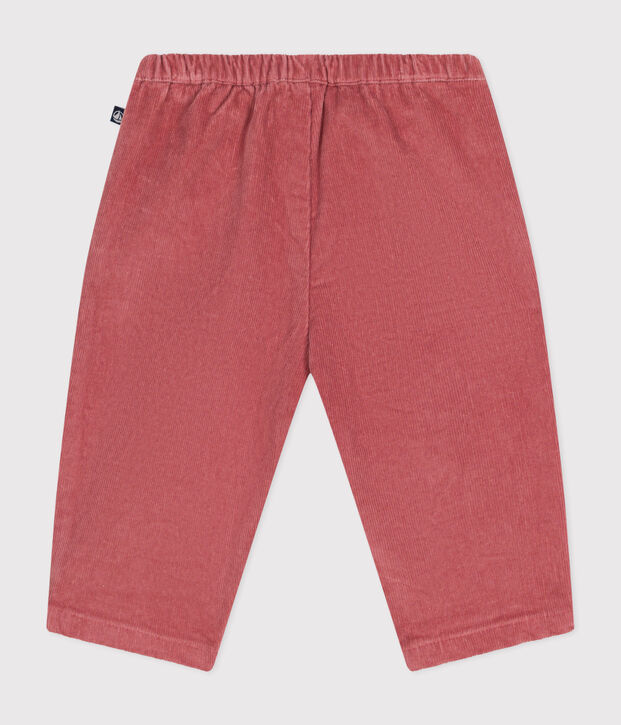 Pantaloni in velluto neonato rosa