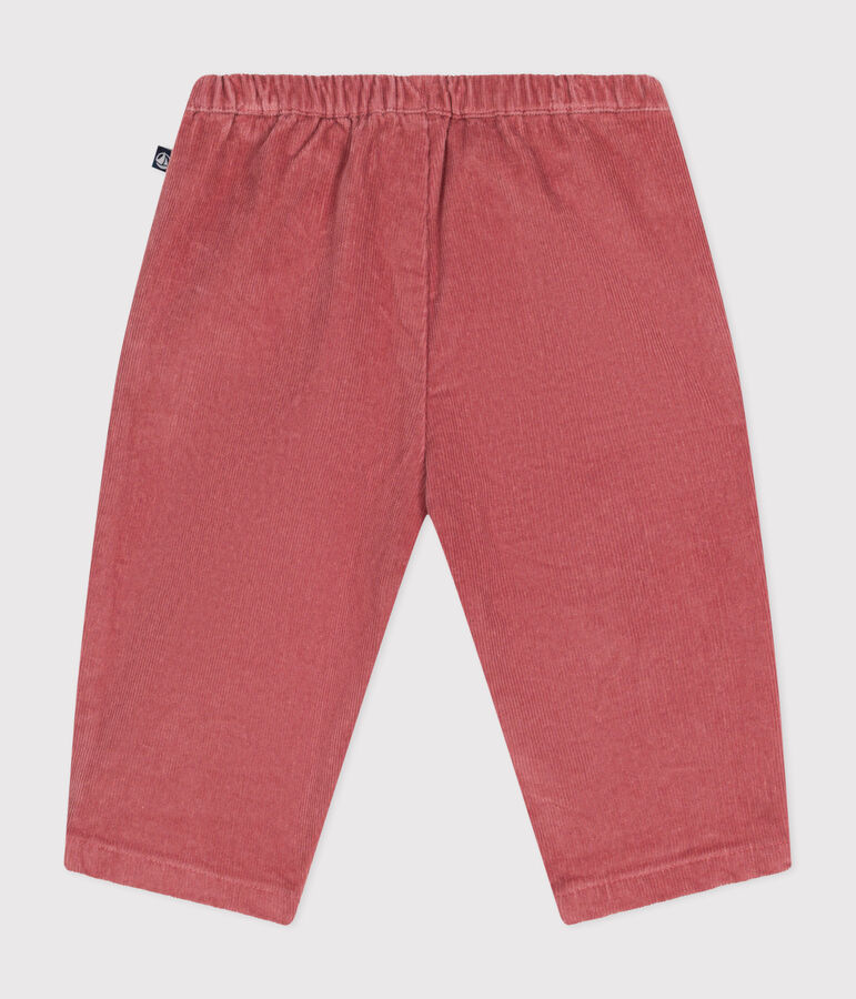 Pantaloni in velluto neonato rosa