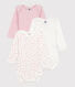 Set di body a maniche lunghe in cotone con stampa a cuori neonato