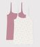 Set di canotte con spalline in cotone traforato a fiori donna multicolore