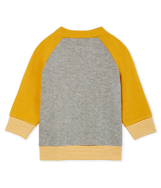 Cardigan zippato bebè maschio in tubique grigio SUBWAY/giallo BOUDOR CN