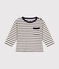 T-shirt bebè a maniche lunghe in jersey bianco AVALANCHE/blu SMOKING
