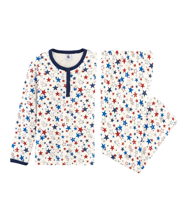 Pigiama bambino in tubique bianco/multicolore