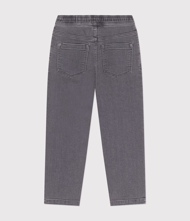 Pantalone bambino in denim taglio regular grigio