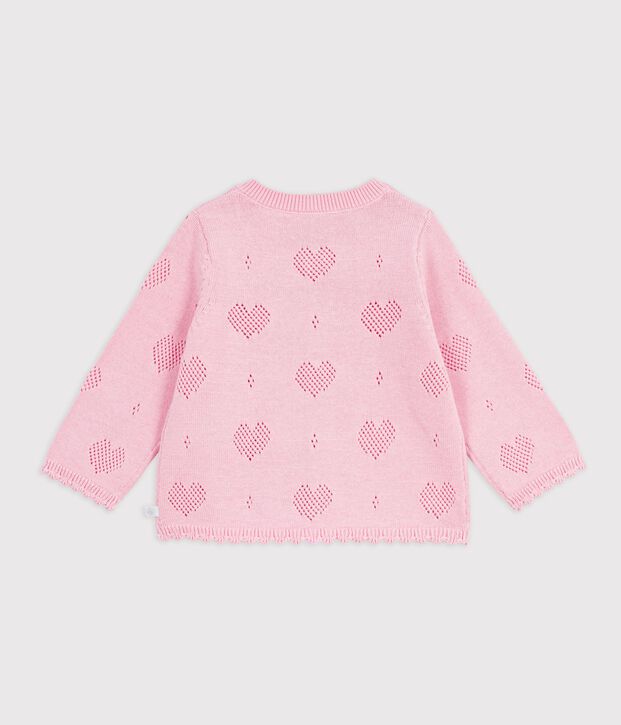 Cardigan in cotone con motivo a cuori neonata MARQUISE