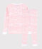 Pigiama snugfit fantasia onde rosa bambina in cotone bianco MARSHMALLOW/rosa GRETEL