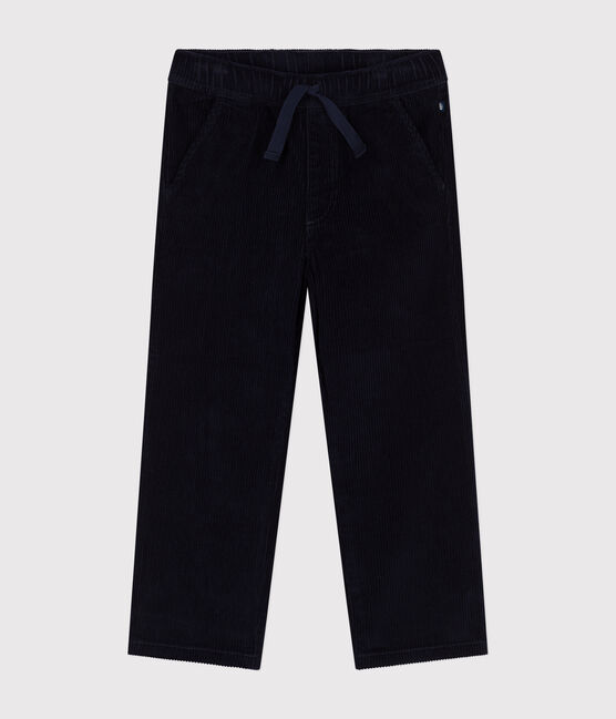 Pantaloni dritti in velluto bambino blu SMOKING