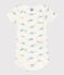 Body a maniche corte in cotone con stampa neonato bianco MARSHMALLOW/bianco MULTICO