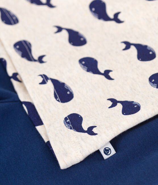 Pigiama short in cotone fantasia balene bambino blu MEDIEVAL/bianco MULTICO