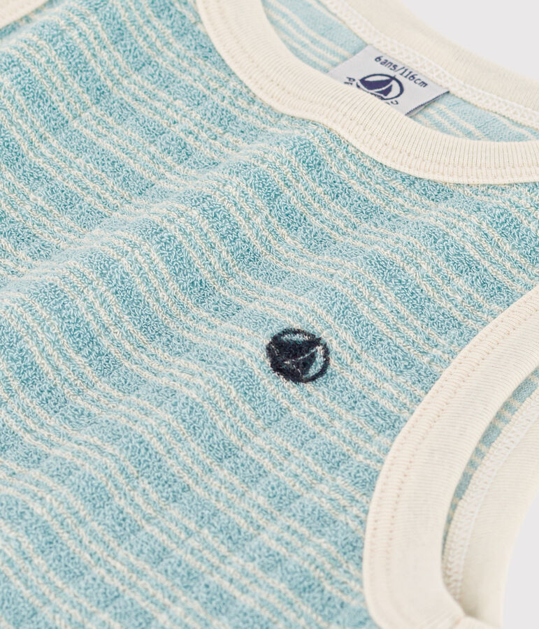 Canottiera in spugna DD2:D116 bambina verde/ecru