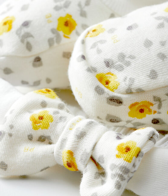 Set fascia e babbucce bebè femmina in lana e cotone variante 1