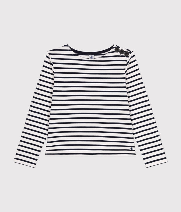 Marini&egrave;re donna abbottonata in cotone bianco/blu