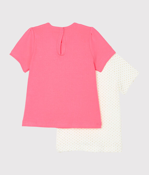 Confezione da 2 t-shirt beb&egrave; femmina multicolore