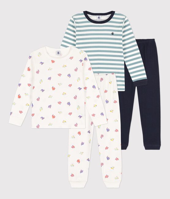 Confezione da 2 pigiama gorilla e righe blu bambino in cotone variante 1