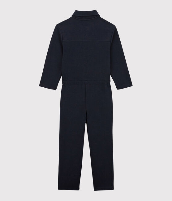 Tutina bambina in cotone stampato blu SMOKING