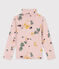 Dolcevita in cotone a fiori bambina rosa SALINE/bianco MULTICO