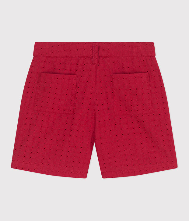 Shorts in cotone bambina rosso