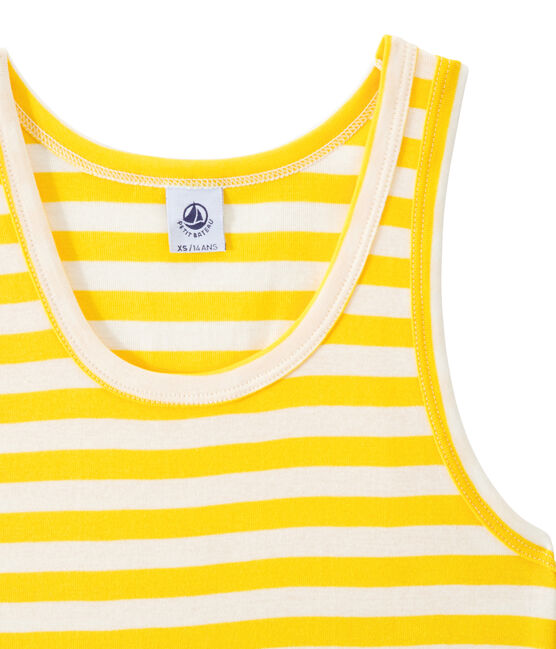 Canotta donna in costina originale 1x1 giallo SHINE/bianco MARSHMALLOW