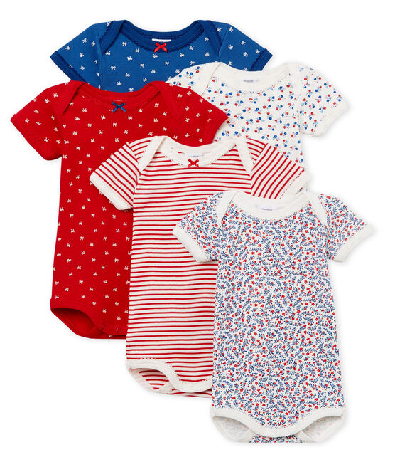 Confezione da 5 body manica corta bebè bambina VARIANTE 1 CN