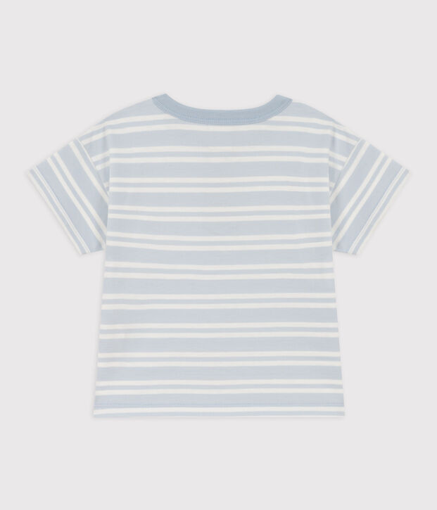 T-shirt a maniche corte beb&egrave; in jersey a righe blu/bianco