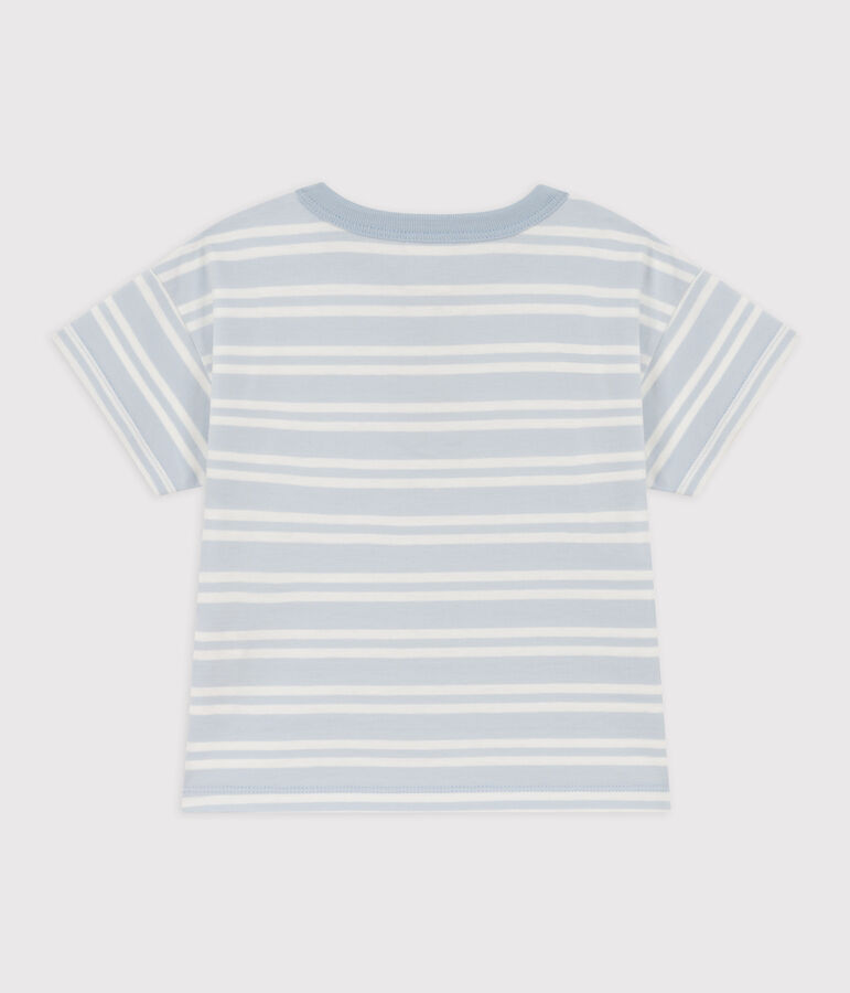 T-shirt a maniche corte beb&egrave; in jersey a righe GOMME/ MARSHMALLOW