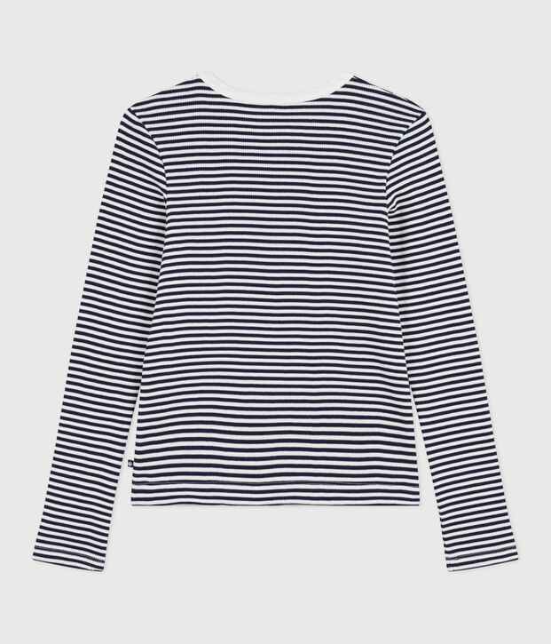 Cardigan in cotone a righe donna blu/bianco