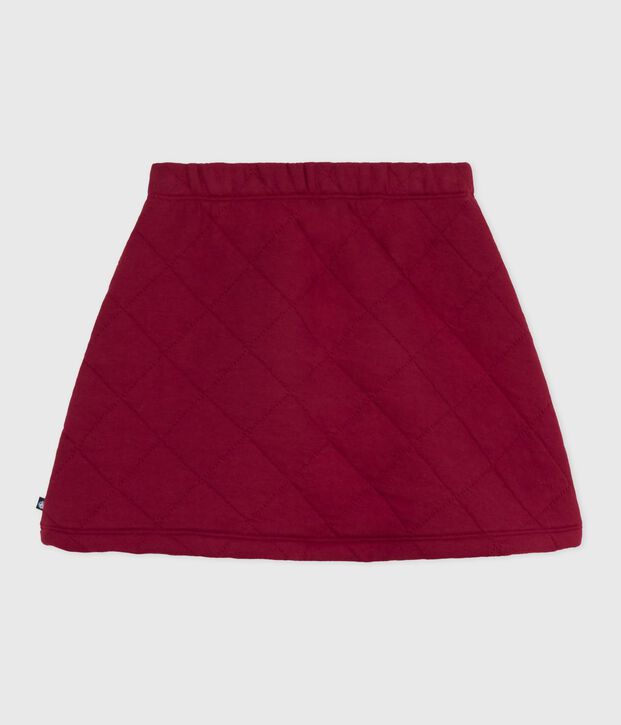 Gonna in cotone tinta unita bambina rosso