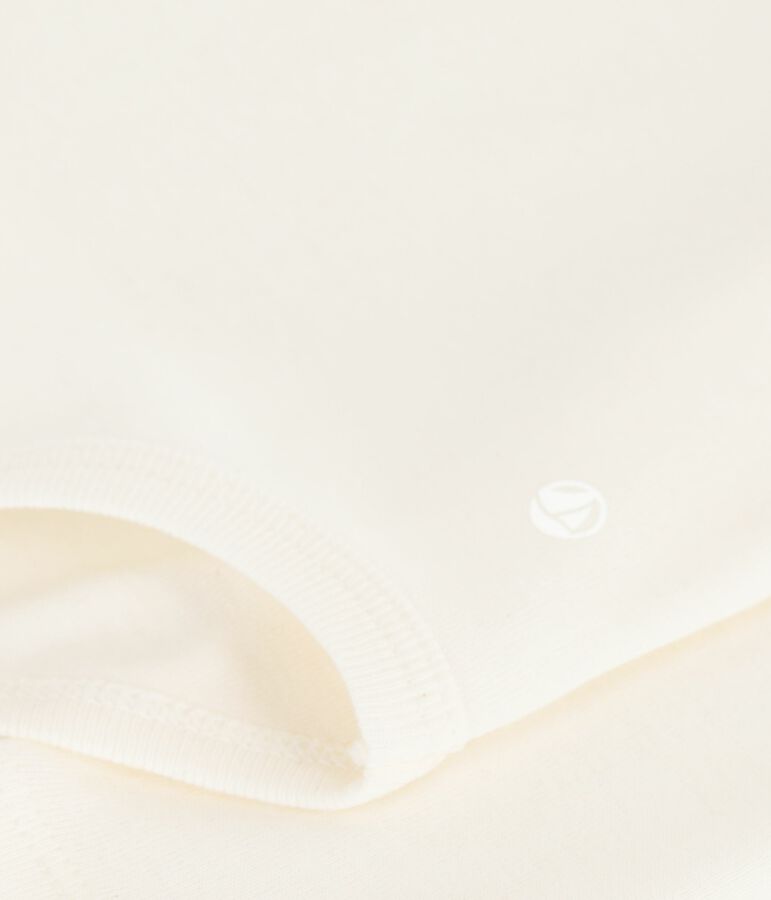 Body a dolcevita in cotone tinta unita neonato ecru MILK