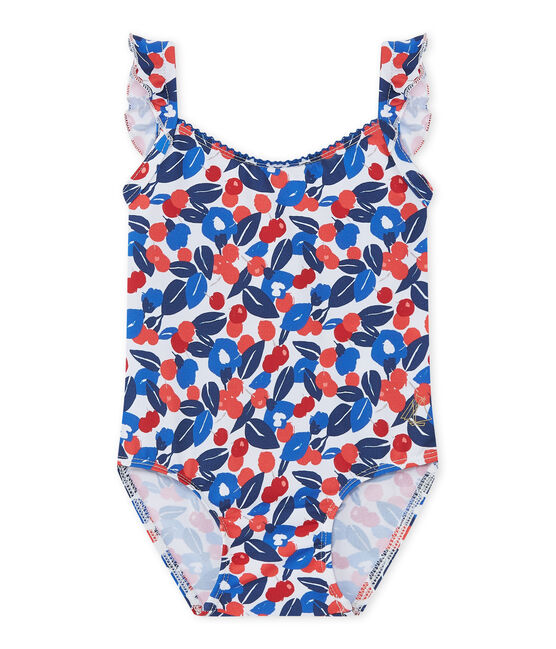 Costume da bagno bebé bambina a fiori bianco MARSHMALLOW/bianco MULTICO