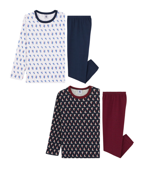 Duo pigiami bambina a costina multicolore