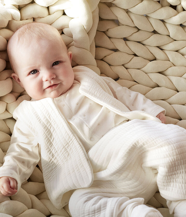 Completo tre pezzi beb&egrave; in tubique bianco