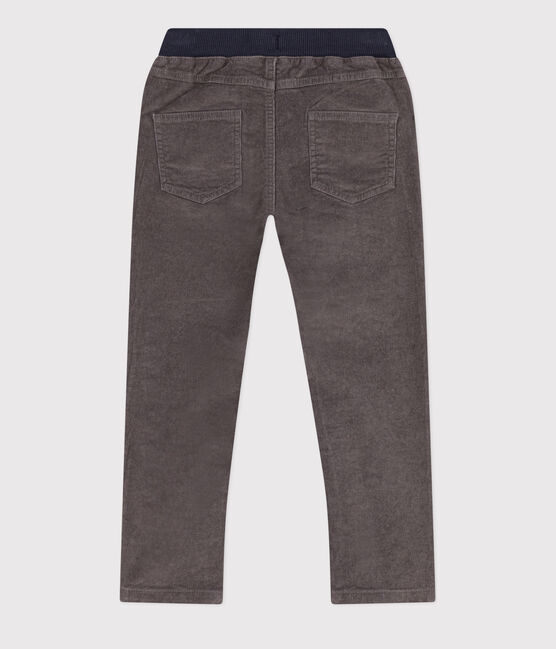 Pantaloni dritti in velluto medio bambina / bambino grigio BONGRIS