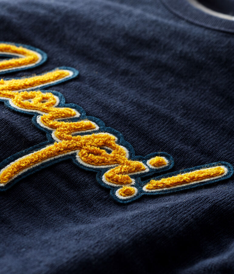 Felpa in tubique beb&egrave; maschio blu SMOKING