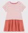 Abito in jersey e garza di cotone bio bambina bianco MARSHMALLOW/ PAPAYE