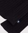 T-shirt con ampio scollo arrotondato in misto lana e cotone tinta unita donna nero