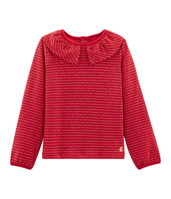T-shirt maniche lunghe bambino rosso TERKUIT/giallo OR
