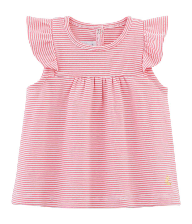 Blusa a righe beb&egrave; femmina rosa/bianco