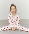 Pigiama bambina-bambino in molleton bianco MARSHMALLOW/rosso TERKUIT