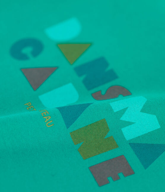T-shirt  maniche corte in cotone bambino verde GAZON