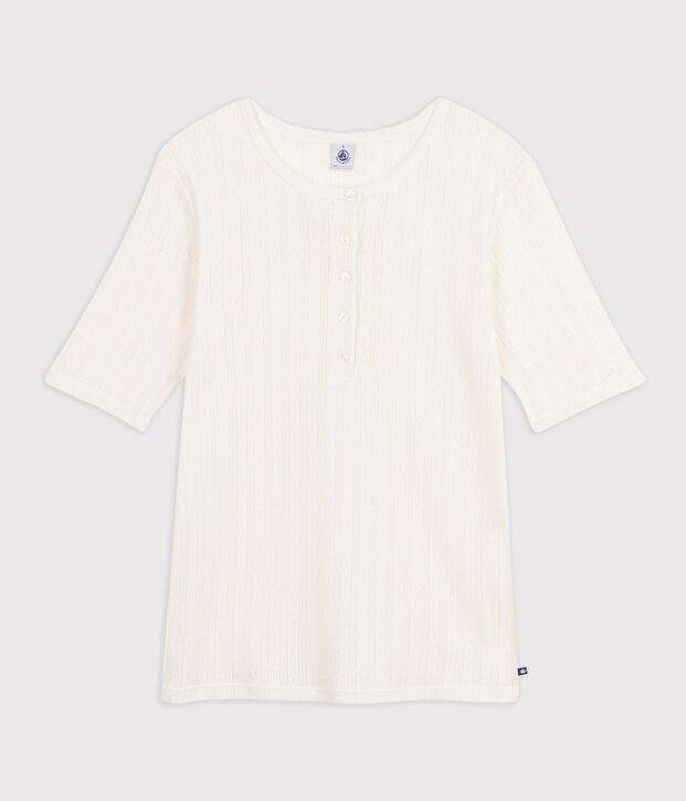 T-shirt a maniche corte in cotone tinta unita donna MILK