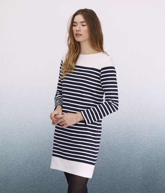 Abito marinière Donna blu SMOKING/bianco MARSHMALLOW