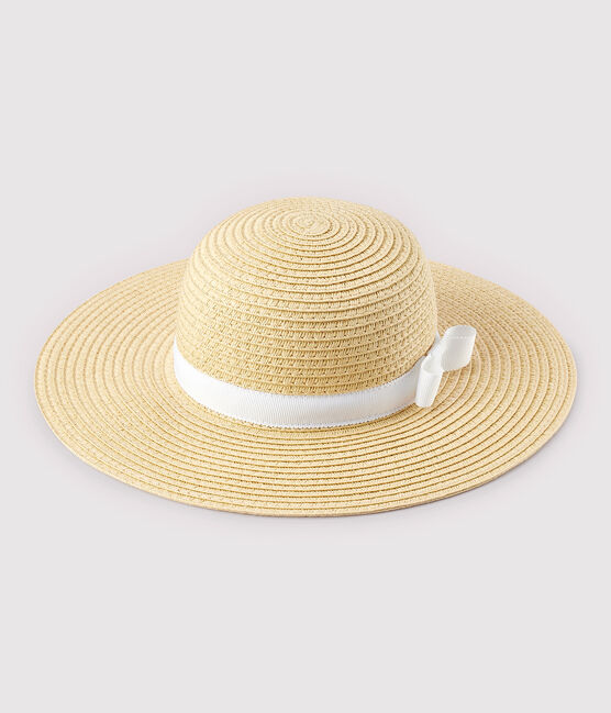 Cappellino in paglia bebè femmina rosa NATUREL